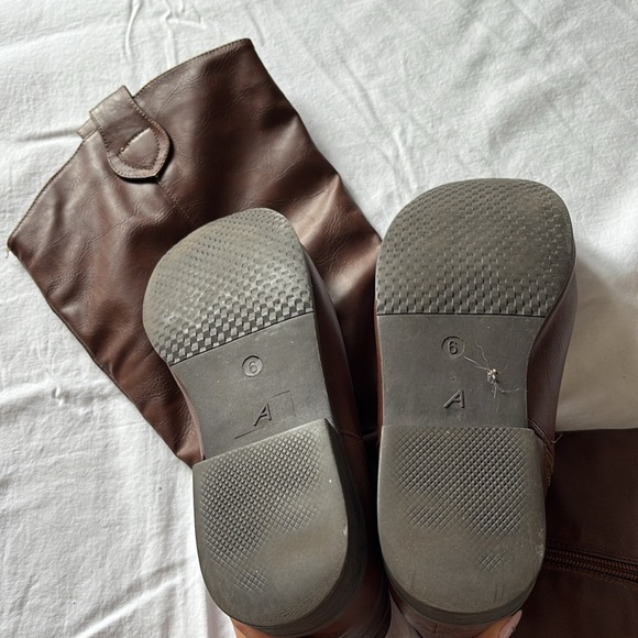 Ardene Brown Knee High Cowboy Boots | Fall Western Trend Faux Leather Size 6 - Picture 4 of 5